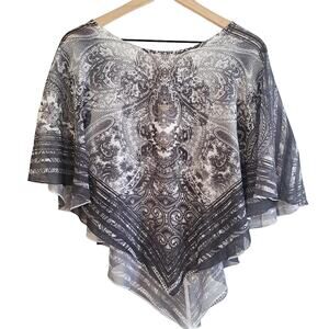 Energe Lightweight Paisley Print Handkerchief Poncho